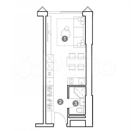 Апартаменты-студия, 26 м², 18/29 эт.
