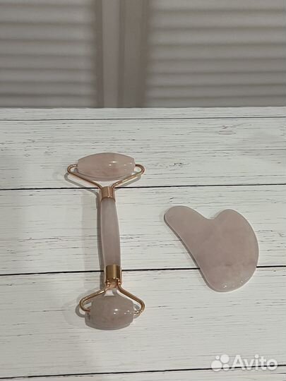 Массажный набор для лица Нефрит Розовый кварц