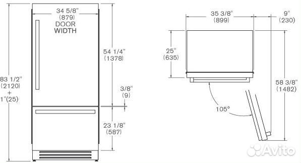 Встраиваемый холодильник Bertazzoni REF905bbrxtt