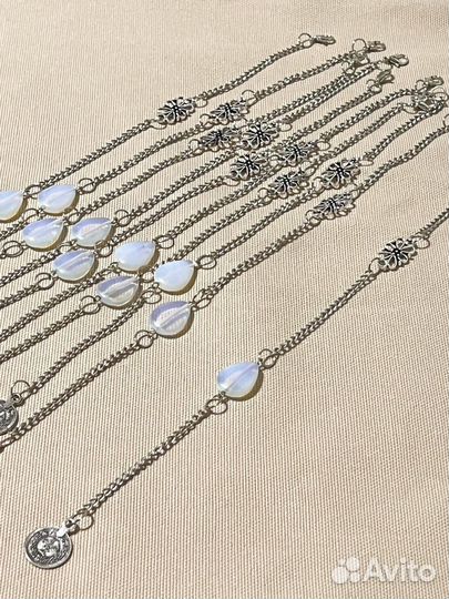 Шолпы с лунным камнем и вставкой 30 см