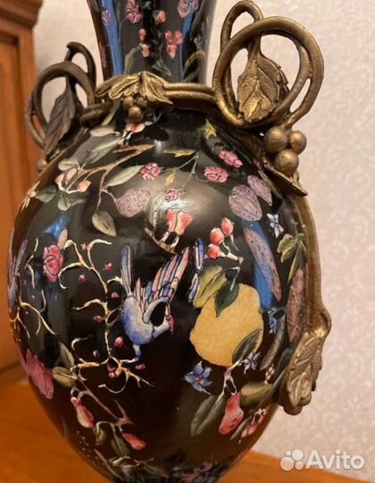 Ваза фарфор бронза ручная роспись
