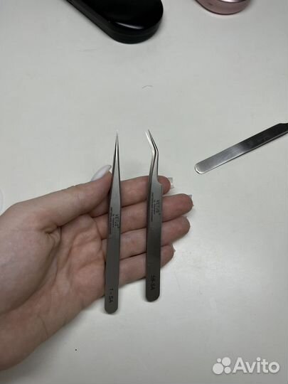 Пинцеты для наращивания ресниц прямые и для объёма