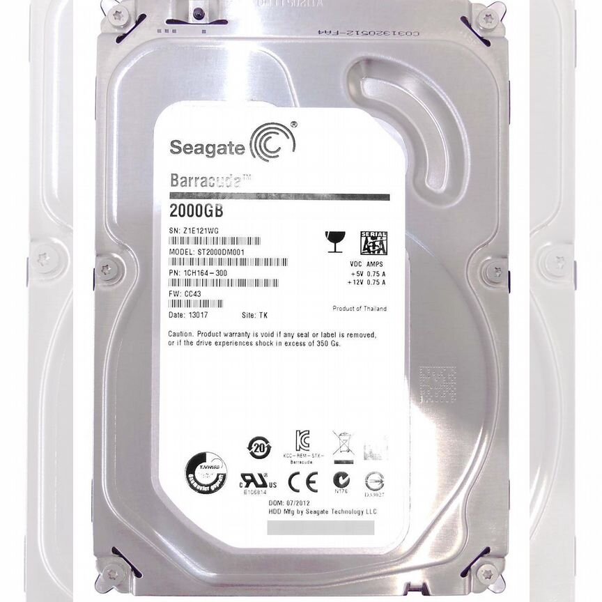 [ST2000DM001] Жесткий Диск Seagate 2tb Sata3 3,5" St2000dm001