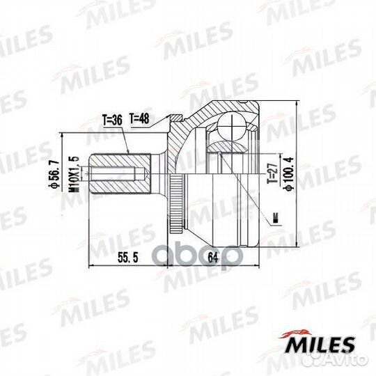 Шрус volvo XC90 I 2.5T-3.2 02-12 нар. ABS ga206