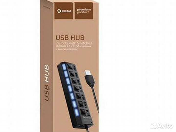 Хаб на 7 USB с возможностью отключения порта