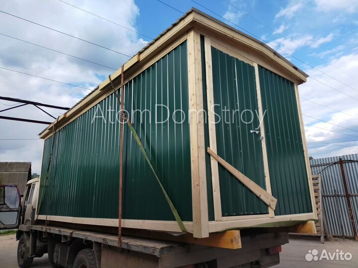 Вагончик бытовка строительная с установкой