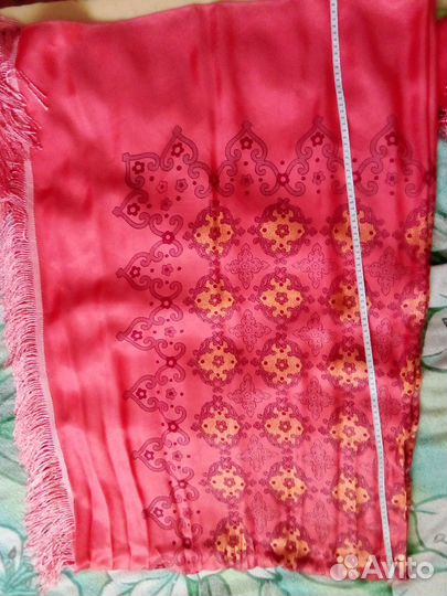 Скатерть лён, покрывало шёлк с бахромой