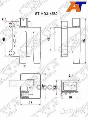 Катушка зажигания mitsubishi L200 96-07/pajero