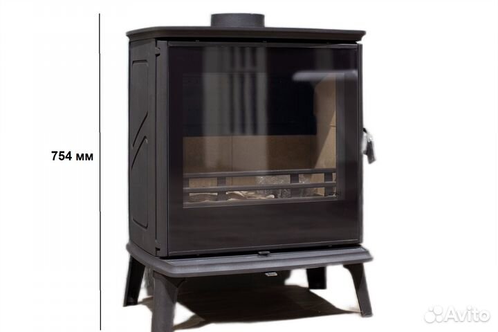 Чугунная печь камин Black (для отопления дома)