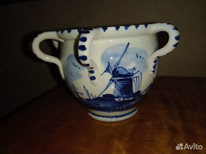 Старинный соусник delft мельница ваза