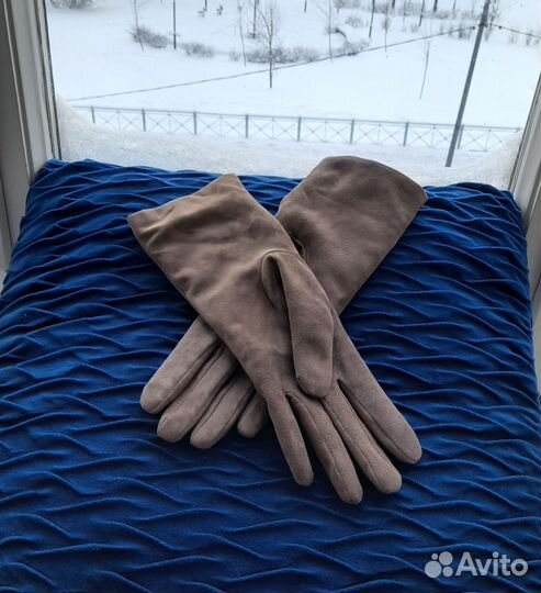 Перчатки женские натуральная замша 6,5