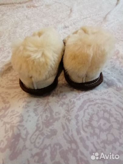 Меховые тапочки детские чуни угги новые