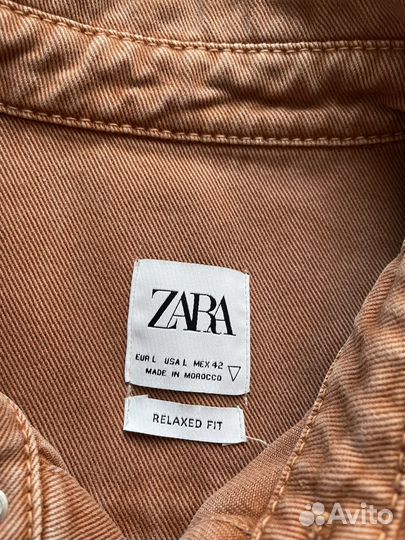 Мужская рубашка zara джинсовая