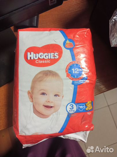 Подгузники huggies 3