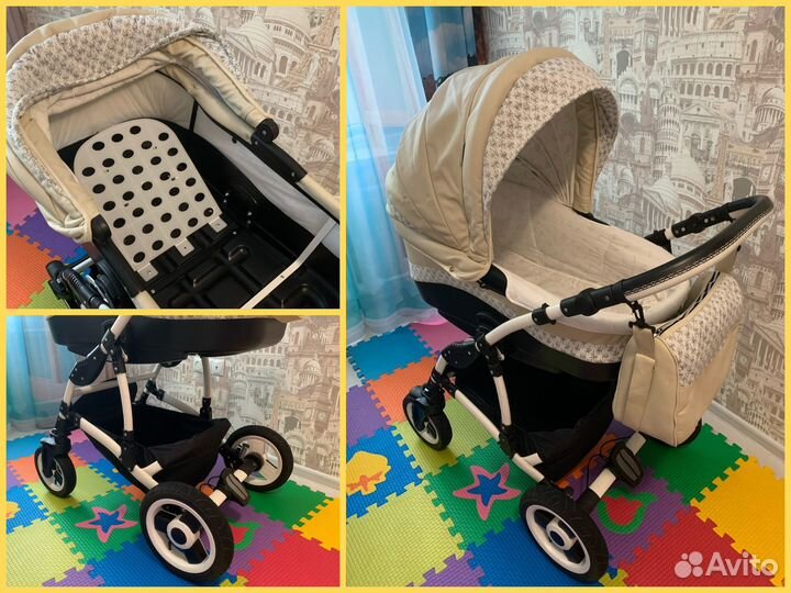 Коляска 2в1 S Indigo Mathis (эко-кожа) +автолюлька