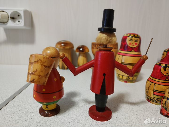 Деревянные предметы,ссср,Дед-грибник,клоун,грибы