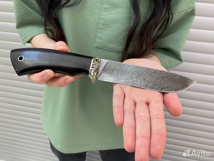 Нож охотничий, дамасская сталь арт. 15