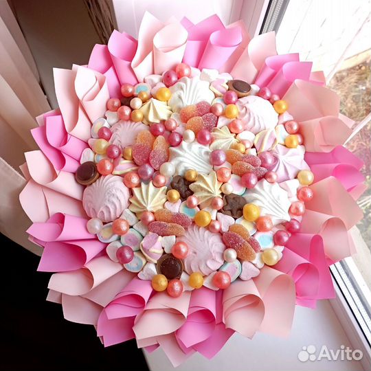 Съедобные букеты, женские букеты, боксы, конверты