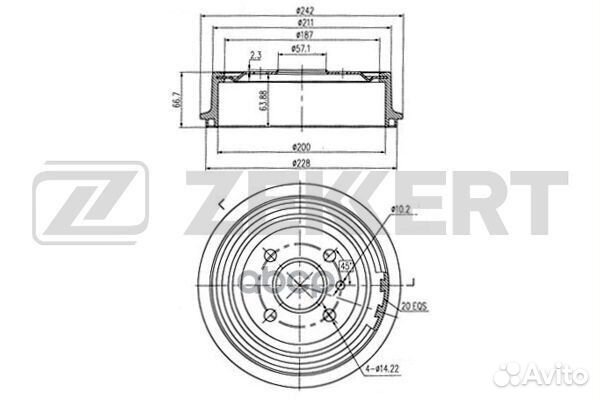 Барабан торм. зад. Chevrolet Lanos (T100 T150)