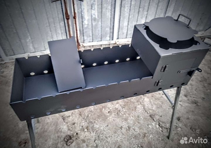 Мангал с печью под казан