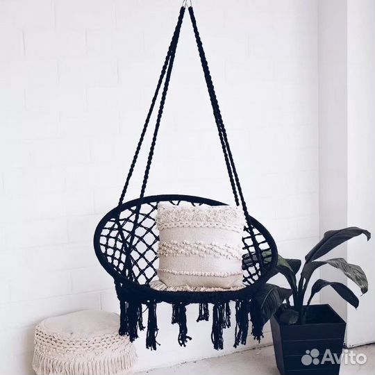 Подвесное кресло-гамак, кресло-качели плетеные