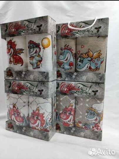 Новогодние полотенца в упаковке