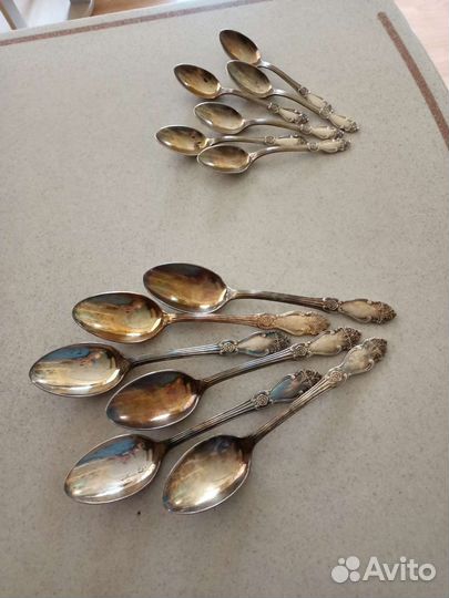 Столовые приборы мельхиор роза позолоченные