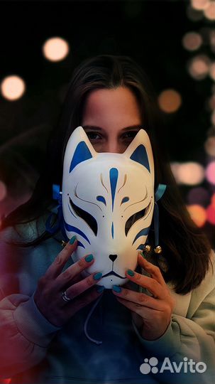 Японская интерьерная маска Кицунэ