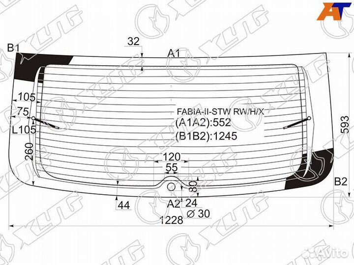 Стекло заднее Skoda Fabia 2