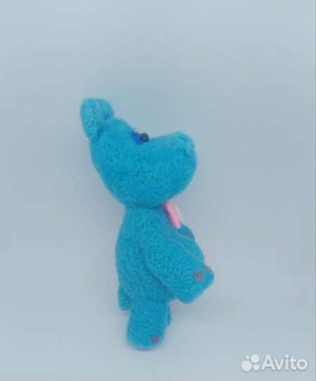 Бегемотик авторская игрушка ручная работа