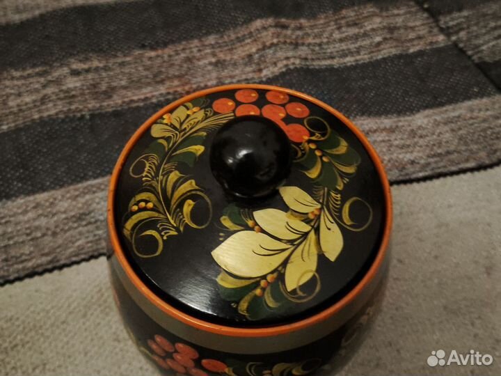 Бочонок с крышкой Хохлома и кружка