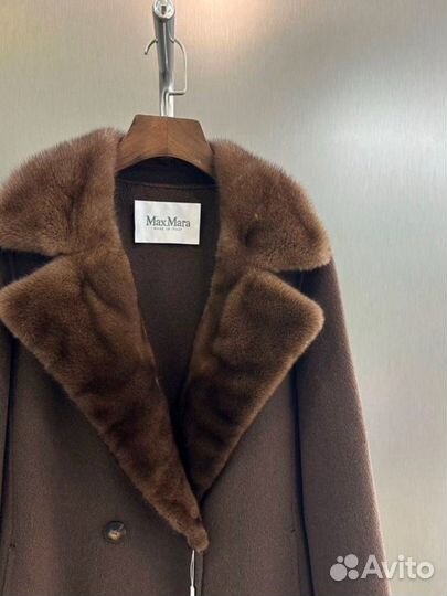 Пальто Мах Mara кашемир, мех, альпака