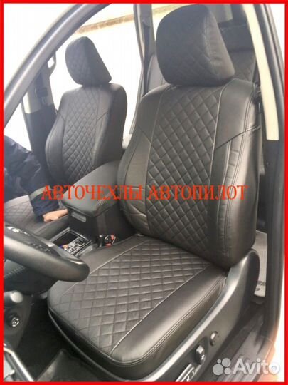 Чехлы Автопилот Toyota Prado 150 из экокожи чёрные