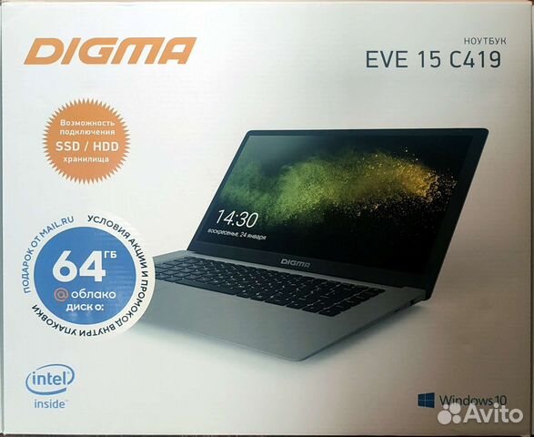 Ноутбук digma EVE 15C419 купить в Москве | Электроника | Авито