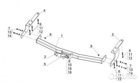 Фаркоп Toyota Highlander c 2010-2014 AvtoS TY 38