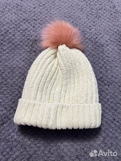 Шапочка осень-зима для девочки, 52-54 размер