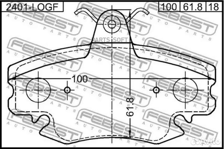 Febest 2401-logf колодки тормозные передние renaul