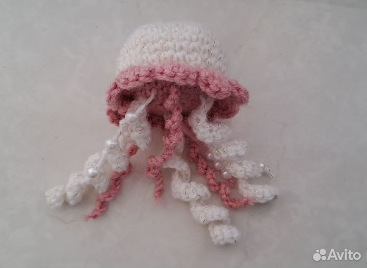 Вязанный брелок Медуза/Осьминог Ручная работа