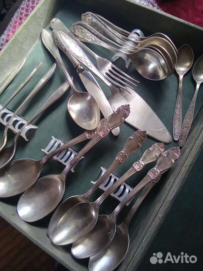 Набор столовых приборов мельхиор СССР
