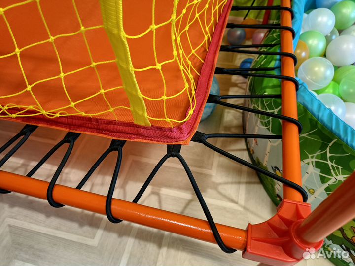 Детский батут-манеж leco с сеткой