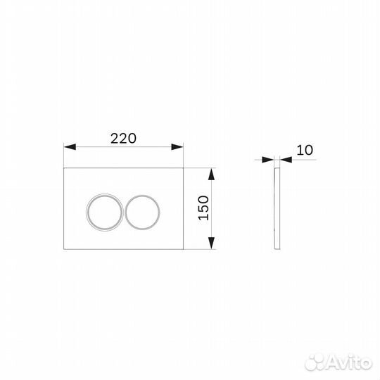 Клавиша смыва AM.PM Pro С L I070138 Черная матовая