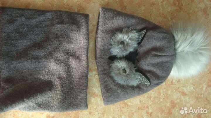 Комплект шапка и снуд для девочки