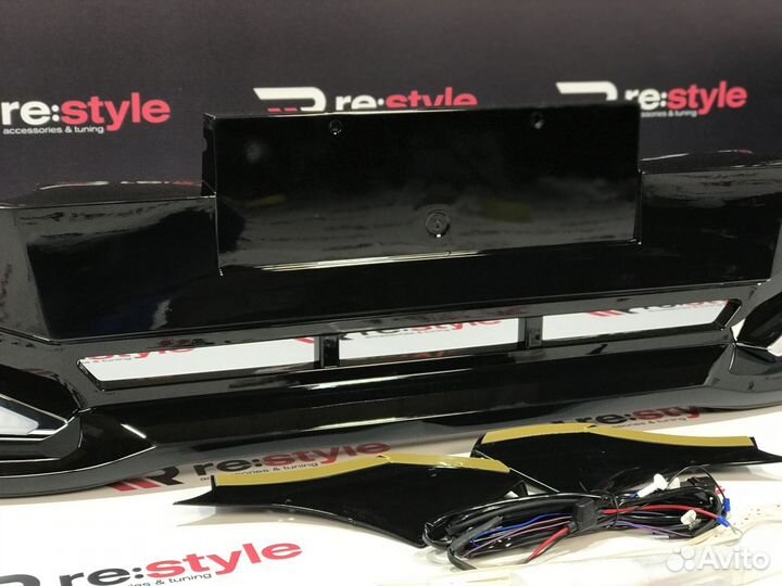 Губа передняя Prado 120 Стиль Modellista LED