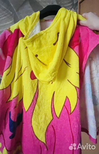 Полотенце-накидка пончо детское