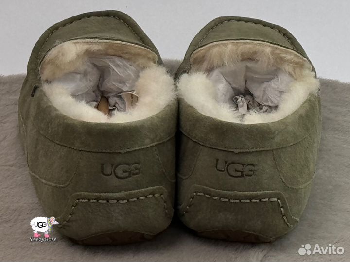 Мужские зимние мокасины с мехом Ugg Olive