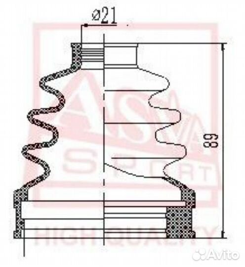 Asva asbt-insol Пыльник шруса внутренний (комплект