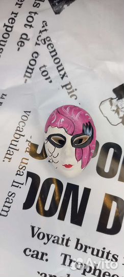 Крупная Брошь маска СССР ручная работа