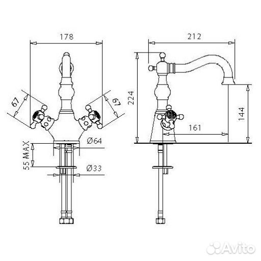 Смеситель для раковины Migliore Arcadia 18382 бронза