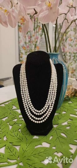 Колье из натурального жемчуга