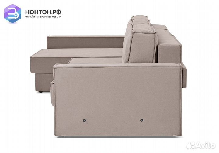 Диван угловой еврокнижка трехместный Тревис бежевы